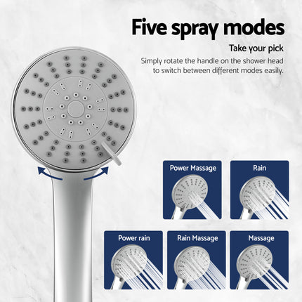 Cefito 4.5" Handheld Shower Head Round with Wall Bathroom Mixer Silver.