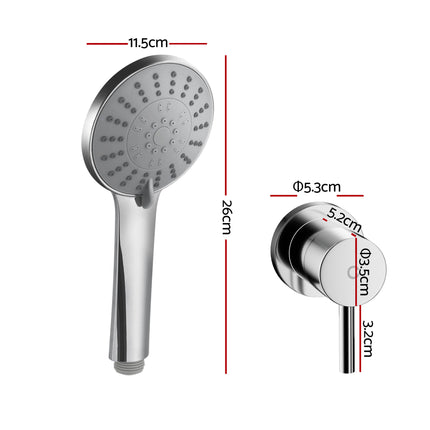 Cefito 4.5" Handheld Shower Head Round with Wall Twin Swivel Bathroom Tap Silver.