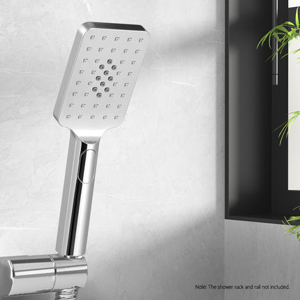 Handheld Shower Head 4.5" High Pressure 5 Modes Poweful Round Black.