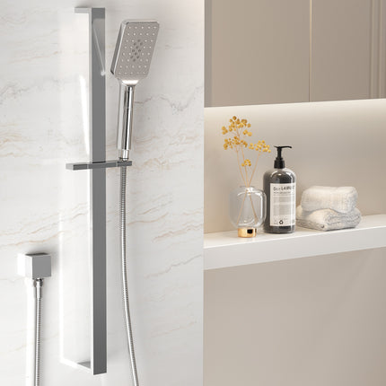 Handheld Shower Head Set 3.1'' High Pressure Silver.