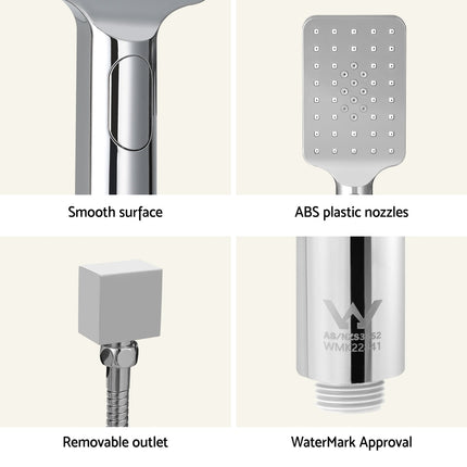 Handheld Shower Head Set 3.1'' High Pressure Silver.