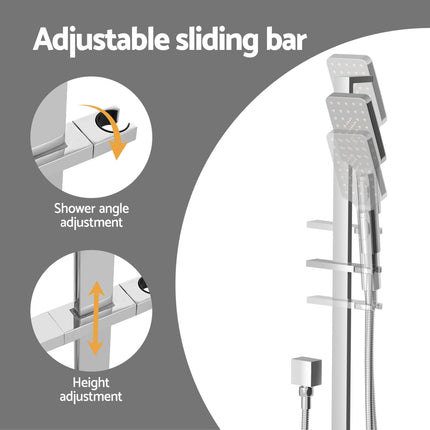 Handheld Shower Head Set 3.1'' High Pressure Silver.