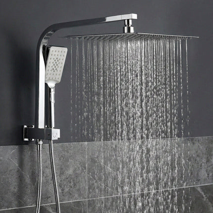 12" Rain Shower Head Set with 3-Mode Handheld Brass High Pressure WELS Chrome.