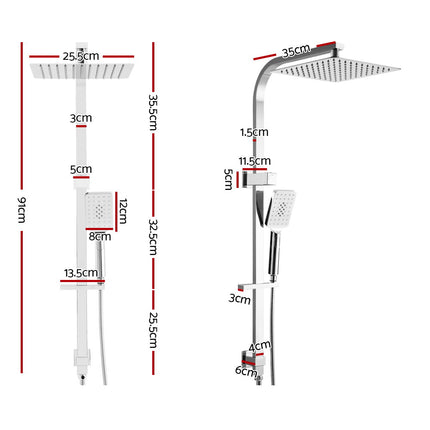 Cefito 10'' Rain Shower Head Set Handheld Square High Pressure Chrome.