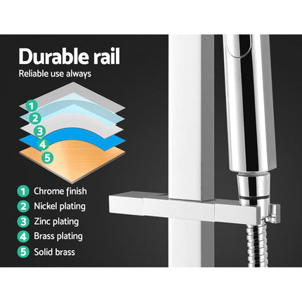 Cefito 10'' Rain Shower Head Set Handheld Square High Pressure Chrome.