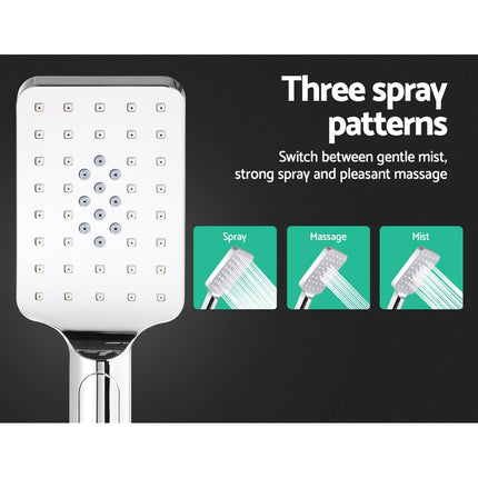 Cefito 10'' Rain Shower Head Set Handheld Square High Pressure Chrome.