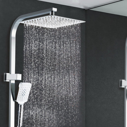 Cefito 10'' Rain Shower Head Set Handheld Square High Pressure Chrome.