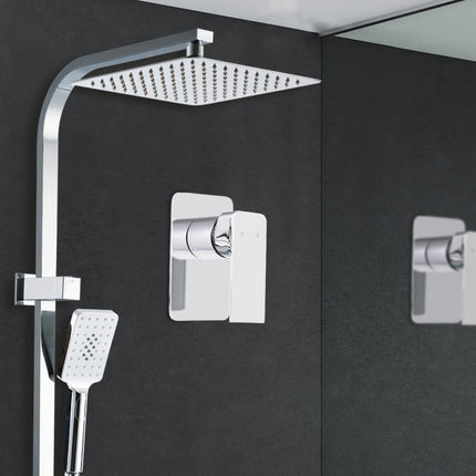 Cefito 10'' Rain Shower Head Set Handheld Square High Pressure Mixer Tap Chrome.