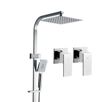 Cefito 10'' Rain Shower Head Set Handheld Square High Pressure Twins Tap Chrome.