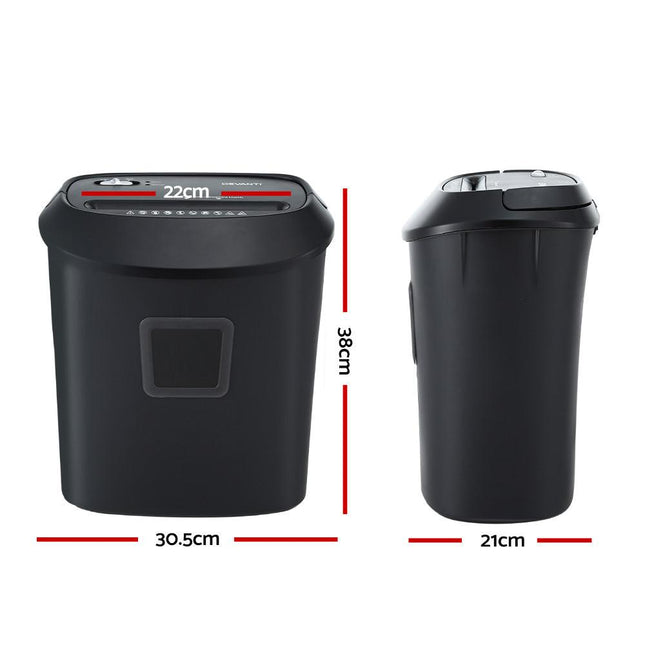 Devanti Electric Paper Shredder for Home Office 10 A4 Paper Sheet Cross-Cut Paper.