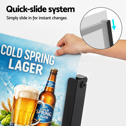 A1 Frame Sign Stand Single Sided Poster Display Board Outdoor Advertising 60x90cm.