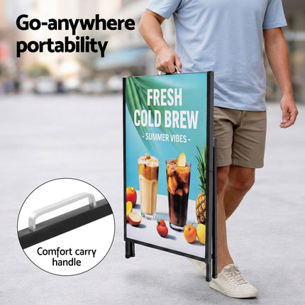 A1 Frame Sign Stand Single Sided Poster Display Board Outdoor Advertising 60x90cm.