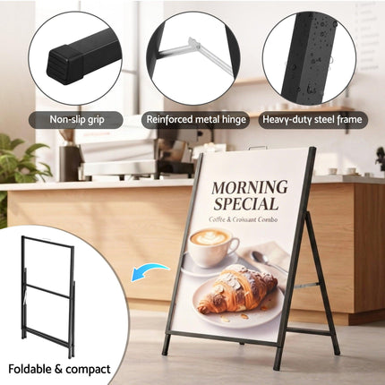 A1 Frame Sign Stand Single Sided Poster Display Board Outdoor Advertising 60x90cm.
