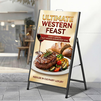 A1 Frame Sign Stand Single Sided Poster Display Board Outdoor Advertising 60x90cm.