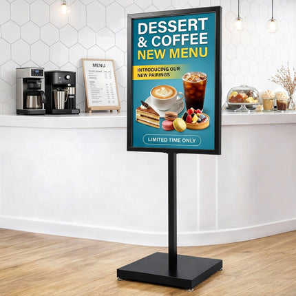 A1 Frame Pedestal Sign Holder Poster Stand Display Board Double Sided 60x90cm.