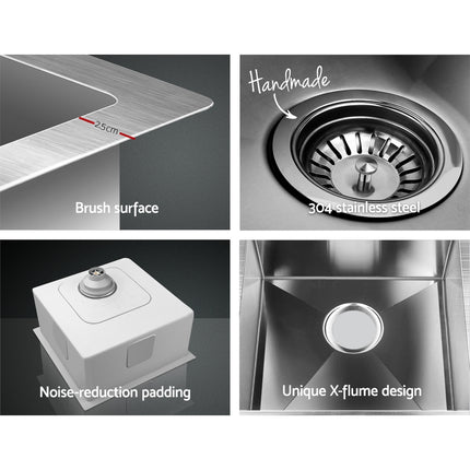 Cefito Kitchen Sink 51X45CM Stainless Steel Basin Single Bowl Silver.