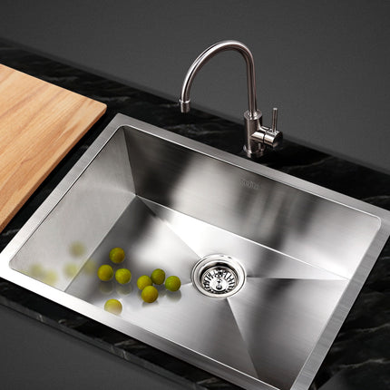 Cefito Kitchen Sink 60X45CM Stainless Steel Basin Single Bowl Silver.