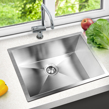 Cefito Kitchen Sink 60X45CM Stainless Steel Basin Single Bowl Silver.