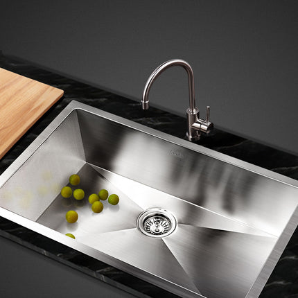 Cefito Kitchen Sink 70X45CM Stainless Steel Basin Single Bowl Silver.