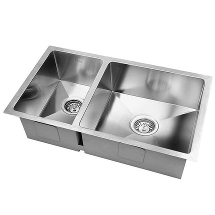 Cefito Kitchen Sink 71X45CM Stainless Steel Basin Double Bowl Silver.