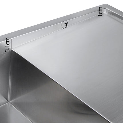 Cefito Kitchen Sink 87X45CM Stainless Steel Basin Single Bowl Silver.