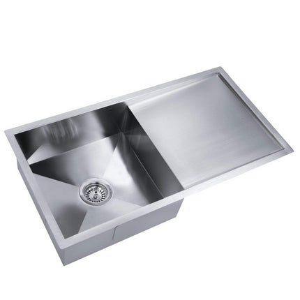 Cefito Kitchen Sink 87X45CM Stainless Steel Basin Single Bowl Silver.