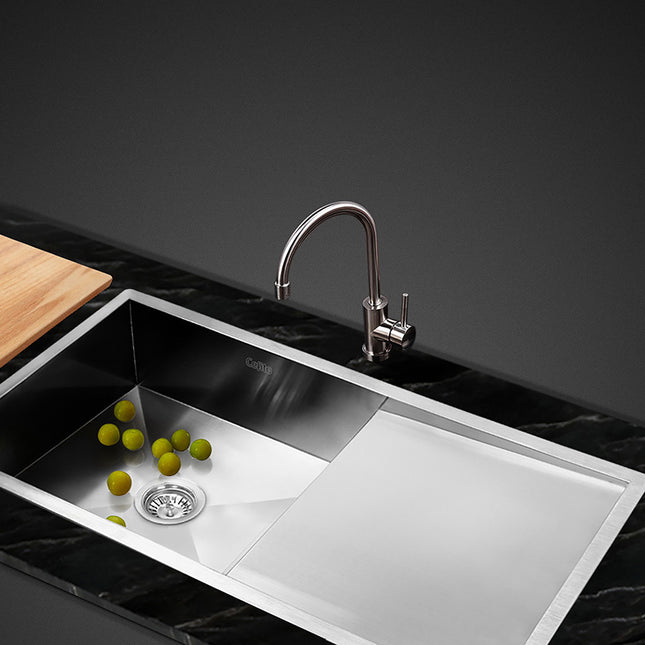 Cefito Kitchen Sink 96X45CM Stainless Steel Basin Single Bowl Silver.