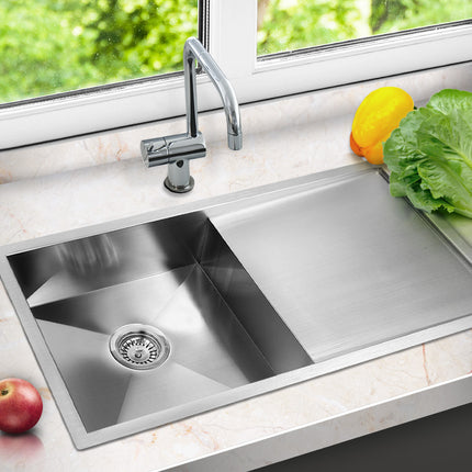 Cefito Kitchen Sink 96X45CM Stainless Steel Basin Single Bowl Silver.