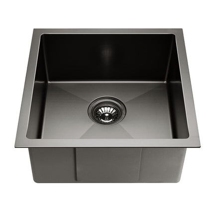 Cefito Kitchen Sink 44X44CM Stainless Steel Basin Single Bowl Black.