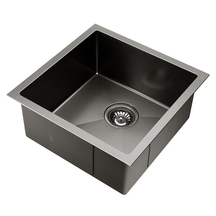 Cefito Kitchen Sink 44X44CM Stainless Steel Basin Single Bowl Black.