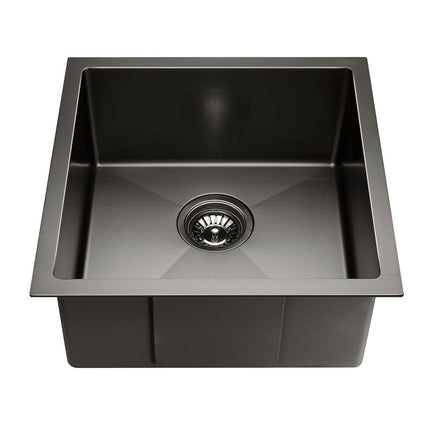 Cefito Kitchen Sink 51X45CM Stainless Steel Basin Single Bowl Black.