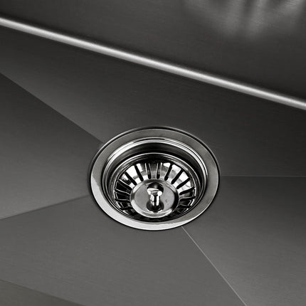 Cefito Kitchen Sink 70X45CM Stainless Steel Basin Single Bowl Black.
