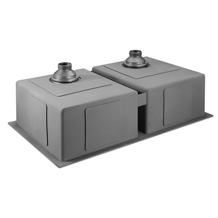 Cefito Kitchen Sink 77X45CM Stainless Steel Basin Double Bowl Black.