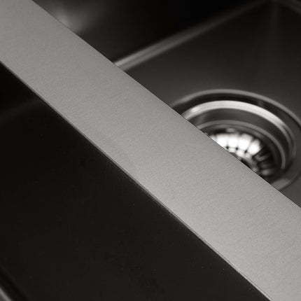 Cefito Kitchen Sink 77X45CM Stainless Steel Basin Double Bowl Black.