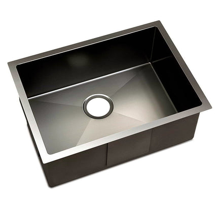 Cefito Kitchen Sink 60X45CM Stainless Steel Basin Single Bowl Black.