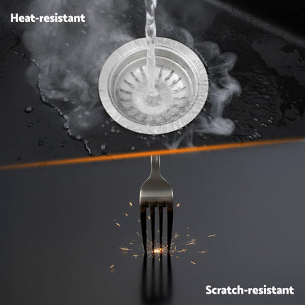 Cefito Kitchen Sink 38x38cm Granite Stone Sink Single Bowl Black.