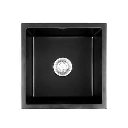 Cefito Kitchen Sink 45x45cm Granite Stone Sink Single Bowl Black.