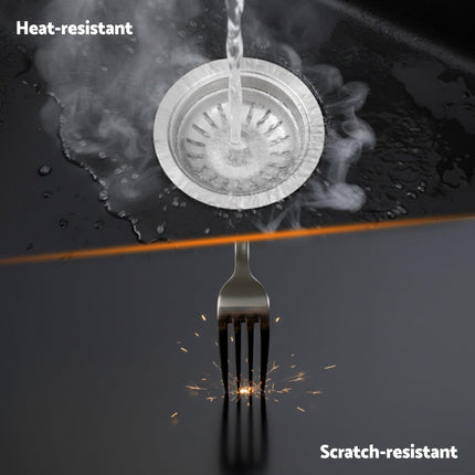 Cefito Kitchen Sink 45x45cm Granite Stone Sink Single Bowl Black.