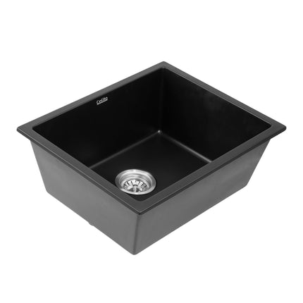 Cefito Kitchen Sink 55x45cm Granite Stone Sink Single Bowl Black.