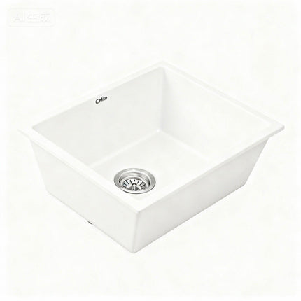 Cefito Kitchen Sink 55x45cm Granite Stone Sink Single Bowl White.