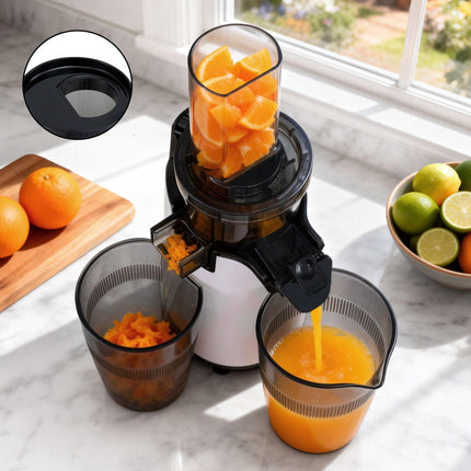 Devanti Slow Juicer Cold Press Fruit Juice Extractor 130W White.