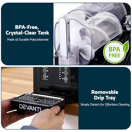 Devanti 1.8L Slushie Machine Maker Frozen Smoothies Milkshakes Black.