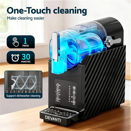 Devanti 1.8L Slushie Machine Maker Frozen Smoothies Milkshakes Black.