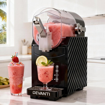 Devanti 1.8L Slushie Machine Maker Frozen Smoothies Milkshakes Black.