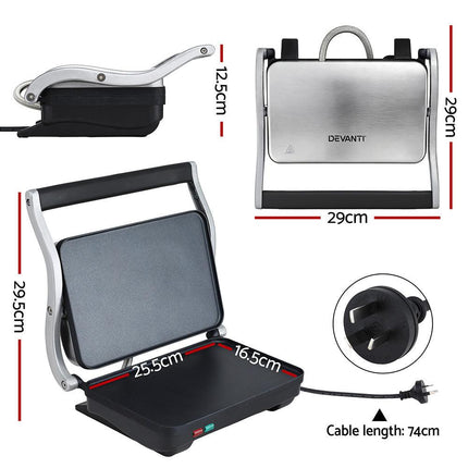 Devanti 3 in 1 Sandwich Maker Steak Press Grill 1000W.