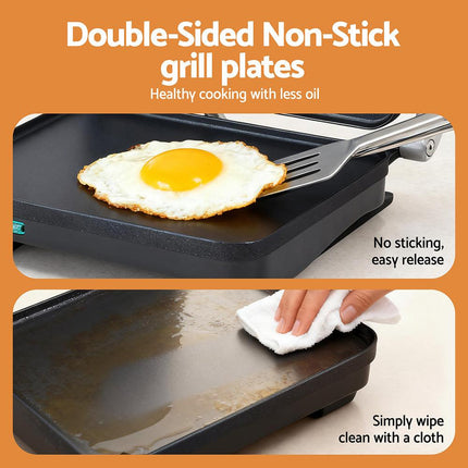 Devanti 3 in 1 Sandwich Maker Steak Press Grill 1000W.