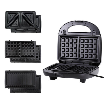 Devanti 3-in-1 Sandwich Press Waffle Maker Panini Press Grill 850W.