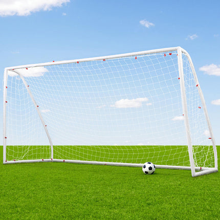 Everfit 12FT Soccer Football Goal Net UPVC Frame with PE Mesh Weatherproof Portable Goals for Backyard Training Competitive Play.