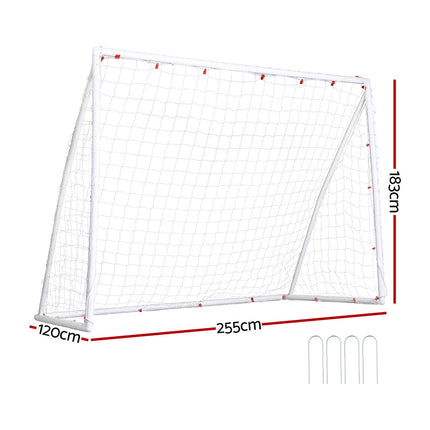 Everfit 8FT Soccer Football Goal Net UPVC Frame with PE Mesh Weatherproof Portable Goals for Backyard Training Competitive Play.