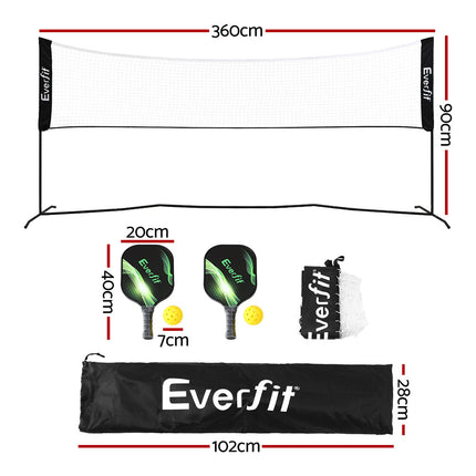 Everfit 3.6M Badminton Tennis Net Portable Volleyball Kit Adjustable Height.